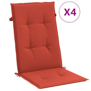 Vidaxl stoelkussens 4 st hoge rug 120x50x4 cm stof gemêleerd rood - afbeelding 2