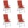Vidaxl stoelkussens 4 st hoge rug 120x50x4 cm stof gemêleerd rood