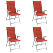 Vidaxl stoelkussens 4 st hoge rug 120x50x4 cm stof gemêleerd rood - afbeelding 1