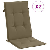 Vidaxl stoelkussens 2 st hoge rug 120x50x4 cm stof gemêleerd taupe - afbeelding 2