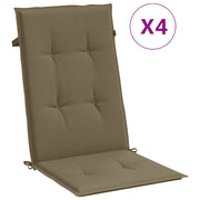 Vidaxl stoelkussens 4 st hoge rug 120x50x4 cm stof gemêleerd taupe - afbeelding 2