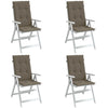 Vidaxl stoelkussens 4 st hoge rug 120x50x4 cm stof gemêleerd taupe