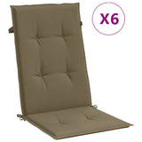 Vidaxl stoelkussens 6 st hoge rug 120x50x4 cm stof gemêleerd taupe - afbeelding 2