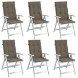 Vidaxl stoelkussens 6 st hoge rug 120x50x4 cm stof gemêleerd taupe - afbeelding 1