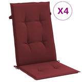 Vidaxl stoelkussens 4 st hoge rug 120x50x4 cm stof gemêleerd wijnrood - afbeelding 2