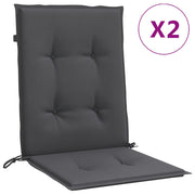 Vidaxl stoelkussens 2 st lage rug 100x50x4 cm stof gemêleerd antraciet - afbeelding 2