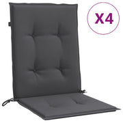 Vidaxl stoelkussens 4 st lage rug 100x50x4 cm stof gemêleerd antraciet - afbeelding 2