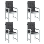 Vidaxl stoelkussens 4 st lage rug 100x50x4 cm stof gemêleerd antraciet - afbeelding 1