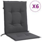 Vidaxl stoelkussens 6 st lage rug 100x50x4 cm stof gemêleerd antraciet - afbeelding 2