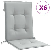 Vidaxl stoelkussens 6 st lage rug 100x50x4 cm stof lichtgrijs - afbeelding 2