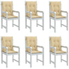 Vidaxl stoelkussens 6 st lage rug 100x50x4 cm stof gemêleerd beige