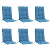 Vidaxl stoelkussens 6 st lage rug 100x50x4 cm stof gemêleerd blauw