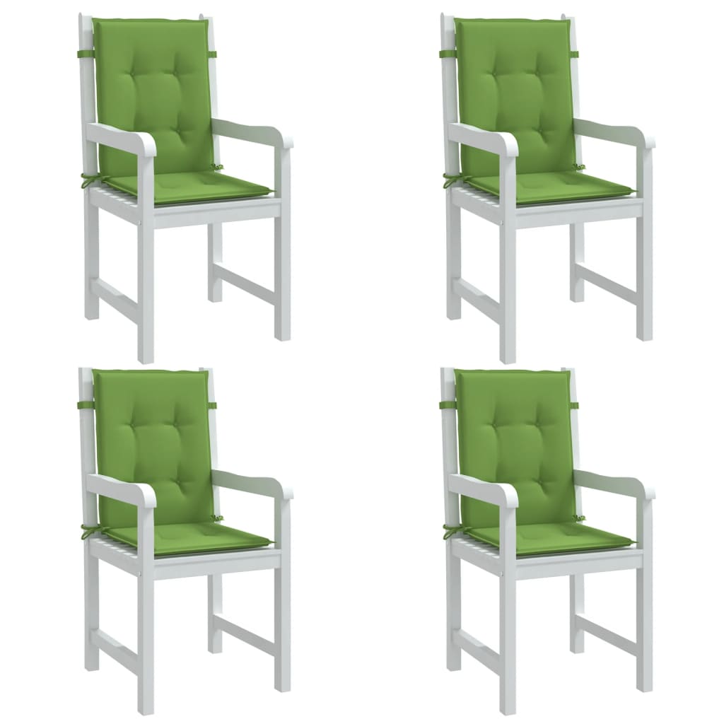 Vidaxl stoelkussens 4 st lage rug 100x50x4 cm stof gemêleerd groen