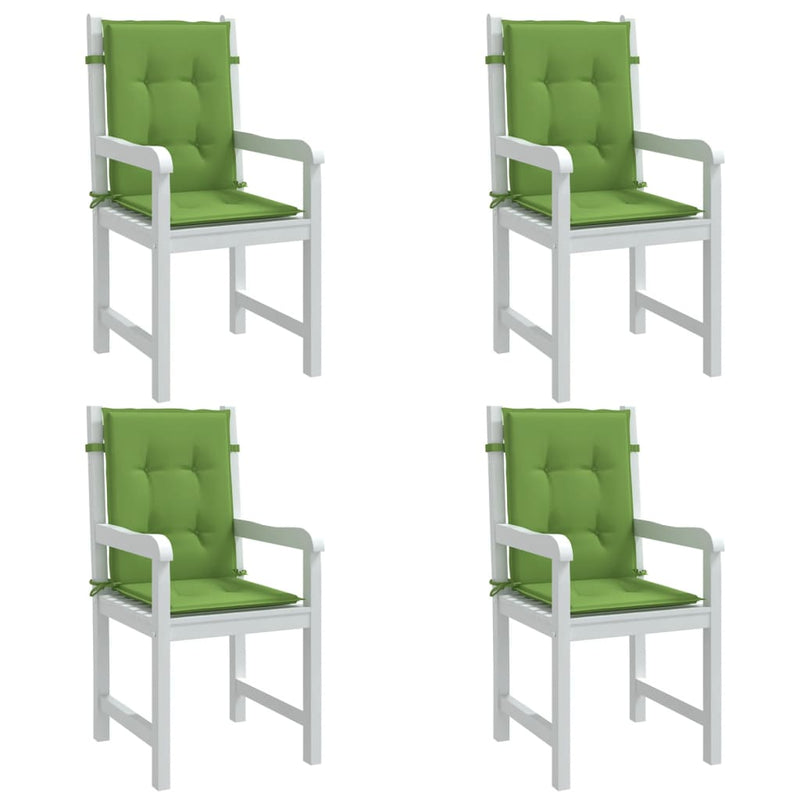 Vidaxl stoelkussens 4 st lage rug 100x50x4 cm stof gemêleerd groen