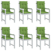 Vidaxl stoelkussens 6 st lage rug 100x50x4 cm stof gemêleerd groen - afbeelding 1