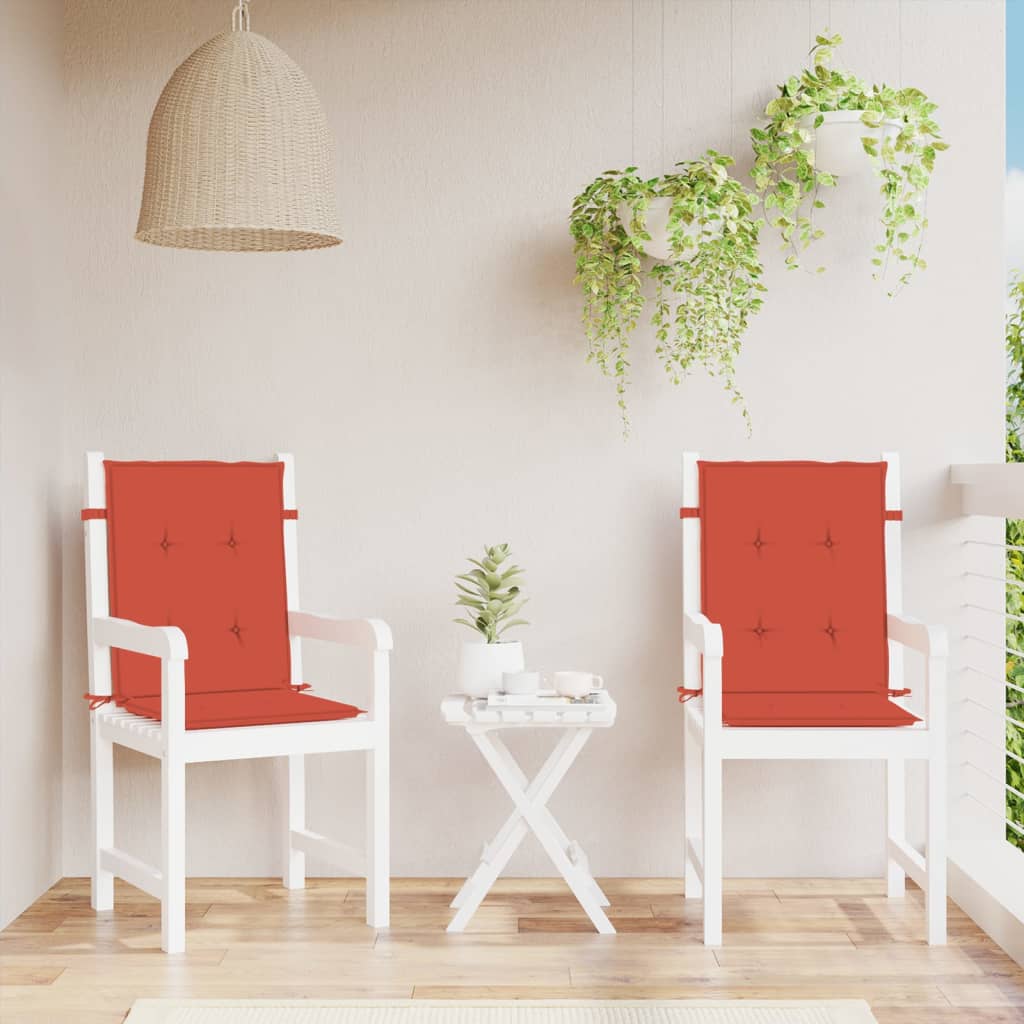 Vidaxl stoelkussens 2 st lage rug 100x50x4 cm stof gemêleerd rood