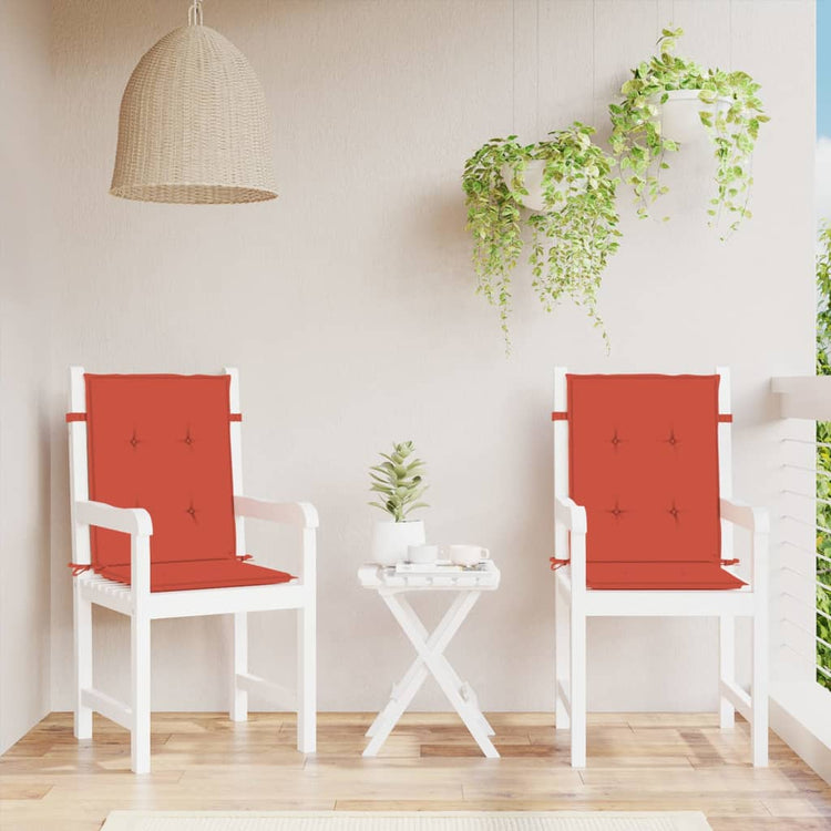Vidaxl stoelkussens 2 st lage rug 100x50x4 cm stof gemêleerd rood