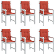 Vidaxl stoelkussens 6 st lage rug 100x50x4 cm stof gemêleerd rood - afbeelding 1