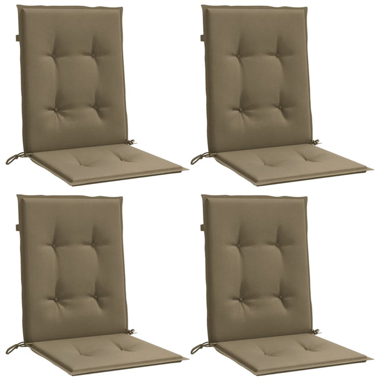 Vidaxl stoelkussens 4 st lage rug 100x50x4 cm stof gemêleerd taupe