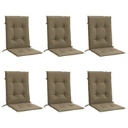 Vidaxl stoelkussens 6 st lage rug 100x50x4 cm stof gemêleerd taupe - afbeelding 3