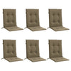 Vidaxl stoelkussens 6 st lage rug 100x50x4 cm stof gemêleerd taupe