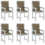 Vidaxl stoelkussens 6 st lage rug 100x50x4 cm stof gemêleerd taupe - afbeelding 1
