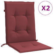 Vidaxl stoelkussens 2 st lage rug 100x50x4 cm stof gemêleerd wijnrood - afbeelding 2