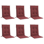 Vidaxl stoelkussens 6 st lage rug 100x50x4 cm stof gemêleerd wijnrood - afbeelding 3