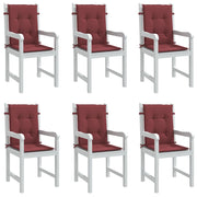 Vidaxl stoelkussens 6 st lage rug 100x50x4 cm stof gemêleerd wijnrood - afbeelding 1