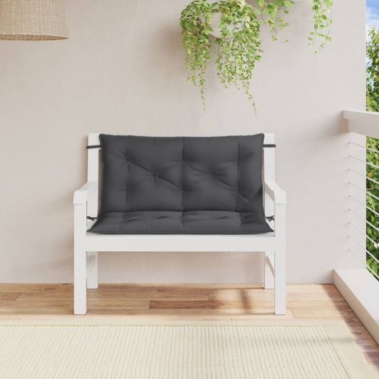 Vidaxl tuinbankkussens 2 st 100x50x7 cm stof gemêleerd antracietkleur