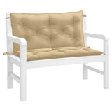 Vidaxl tuinbankkussens 2 st 100x50x7 cm stof gemêleerd beige - afbeelding 1