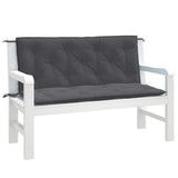 Vidaxl tuinbankkussens 2 st 120x50x7 cm stof gemêleerd antracietkleur - afbeelding 1