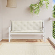 Vidaxl tuinbankkussens 2 st 150x50x7 cm stof gemêleerd crèmekleurig - afbeelding 3