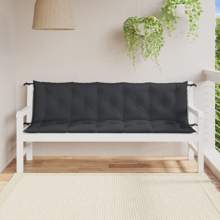 Vidaxl tuinbankkussens 2 st 180x50x7 cm stof gemêleerd antracietkleur