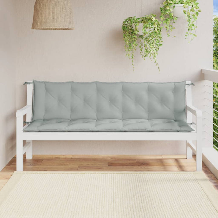 Vidaxl tuinbankkussens 2 st 180x50x7 cm stof gemêleerd lichtgrijs