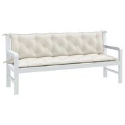 Vidaxl tuinbankkussens 2 st 180x50x7 cm stof gemêleerd crèmekleurig - afbeelding 1