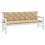 Vidaxl tuinbankkussens 2 st 180x50x7 cm stof gemêleerd beige - afbeelding 1
