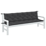 Vidaxl tuinbankkussens 2 st 200x50x7 cm stof gemêleerd antracietkleur - afbeelding 1