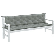 Vidaxl tuinbankkussens 2 st 200x50x7 cm stof gemêleerd lichtgrijs - afbeelding 1