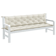 Vidaxl tuinbankkussens 2 st 200x50x7 cm stof gemêleerd crèmekleurig - afbeelding 1