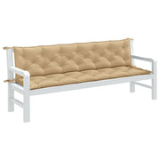 Vidaxl tuinbankkussens 2 st 200x50x7 cm stof gemêleerd beige - afbeelding 1