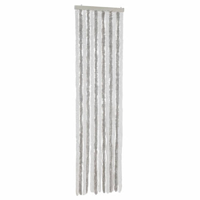 Vidaxl vliegengordijn 56x185 cm chenille lichtgrijs en wit