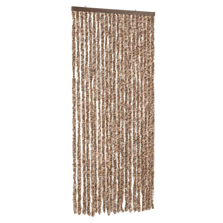 Vidaxl vliegengordijn 90x200 cm chenille beige en donkerbruin