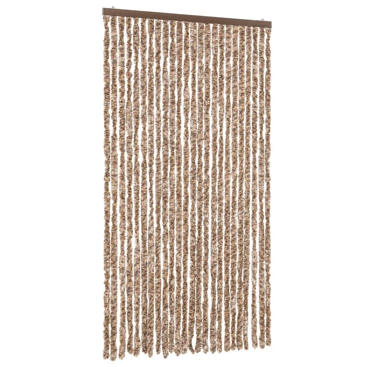 Vidaxl vliegengordijn 100x200 cm chenille beige en donkerbruin