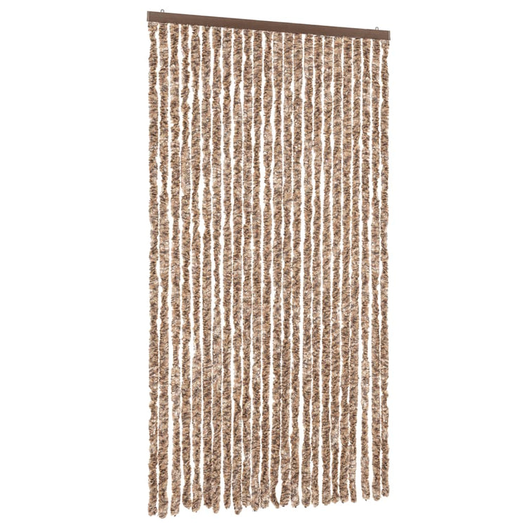 Vidaxl vliegengordijn 100x230 cm chenille beige en donkerbruin