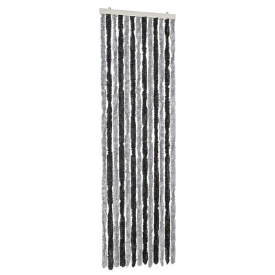 Vidaxl vliegengordijn 56x200 cm chenille grijs en zwart