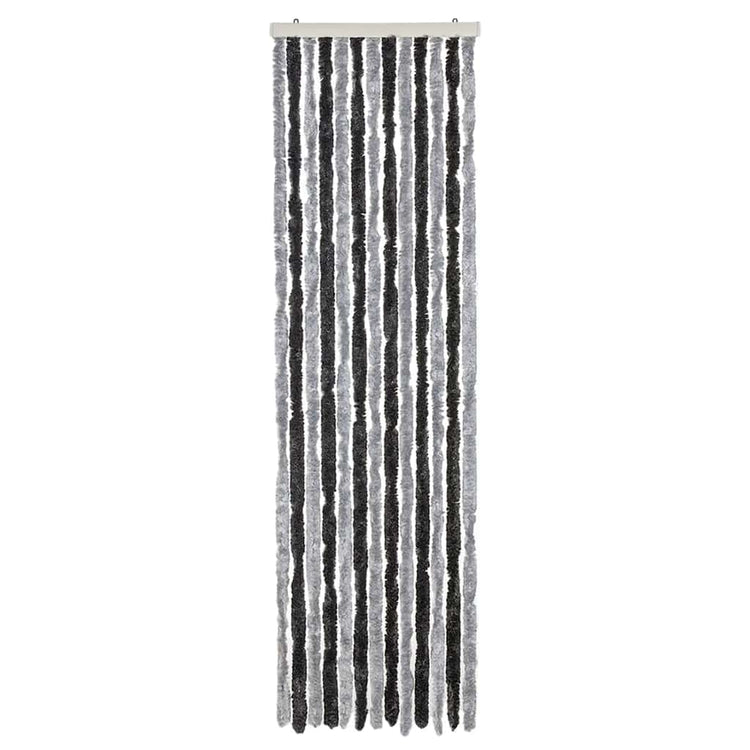 Vidaxl vliegengordijn 56x200 cm chenille grijs en zwart