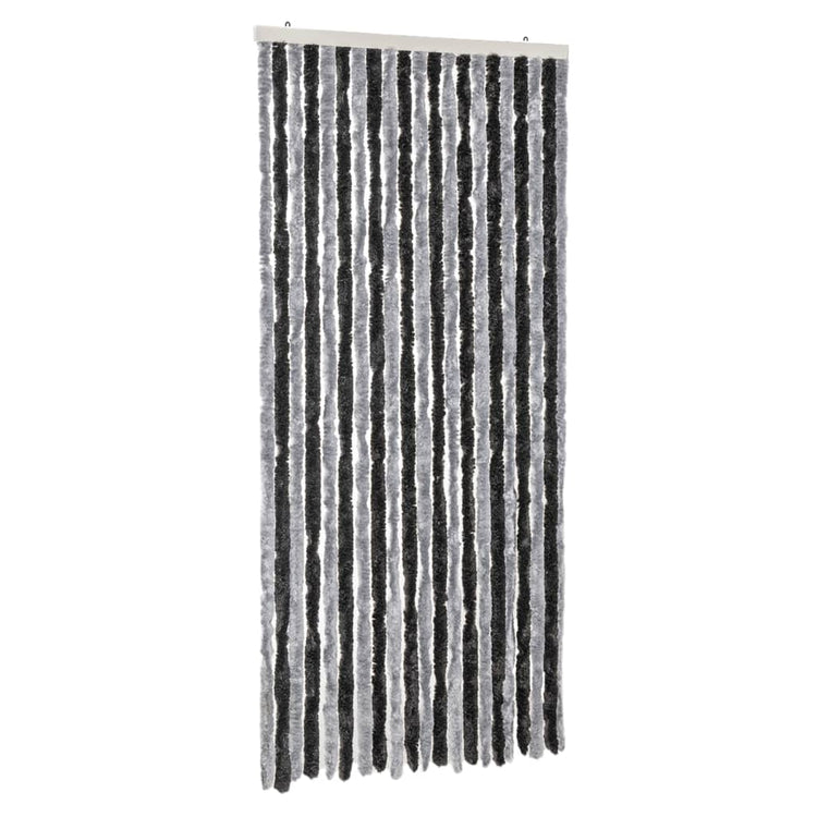 Vidaxl vliegengordijn 90x200 cm chenille grijs en zwart