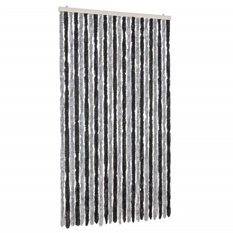 Vidaxl vliegengordijn 100x230 cm chenille grijs en zwart
