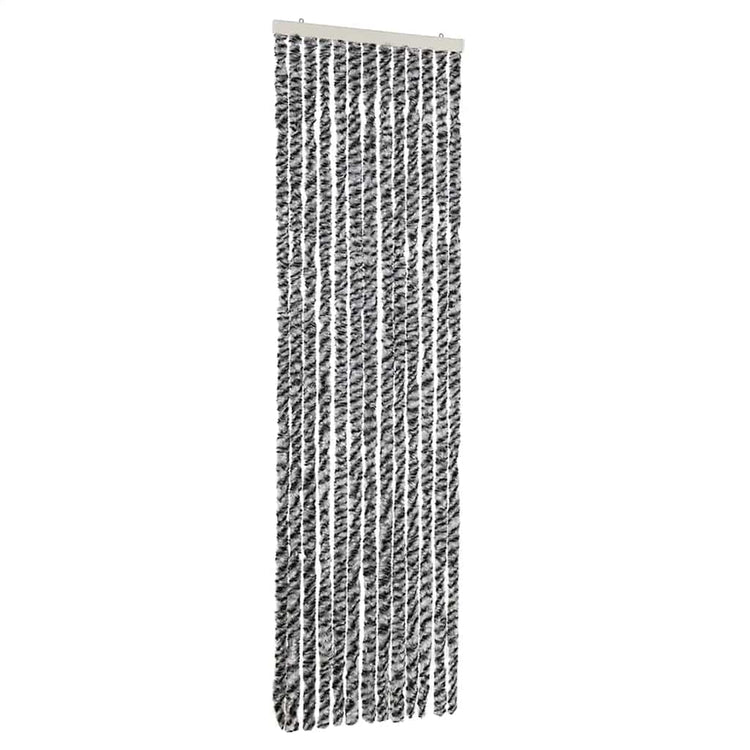 Vidaxl vliegengordijn 56x200 cm chenille grijs en zwart-wit